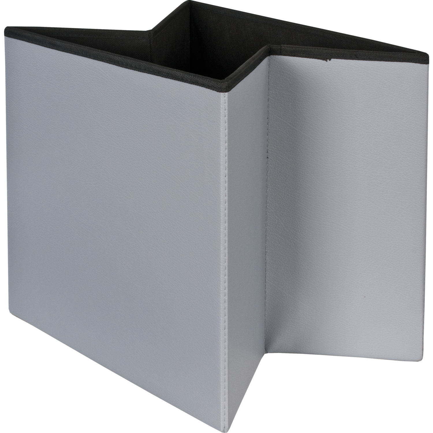 VESTIAMO CASA - Pouf Contenitore Grigio in ecopelle richiudibile h38x38x38 cm